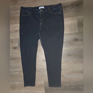 Womens Lane Bryant Dark Wash, Skinny, Mid-rise Stretch Jeans Size 18